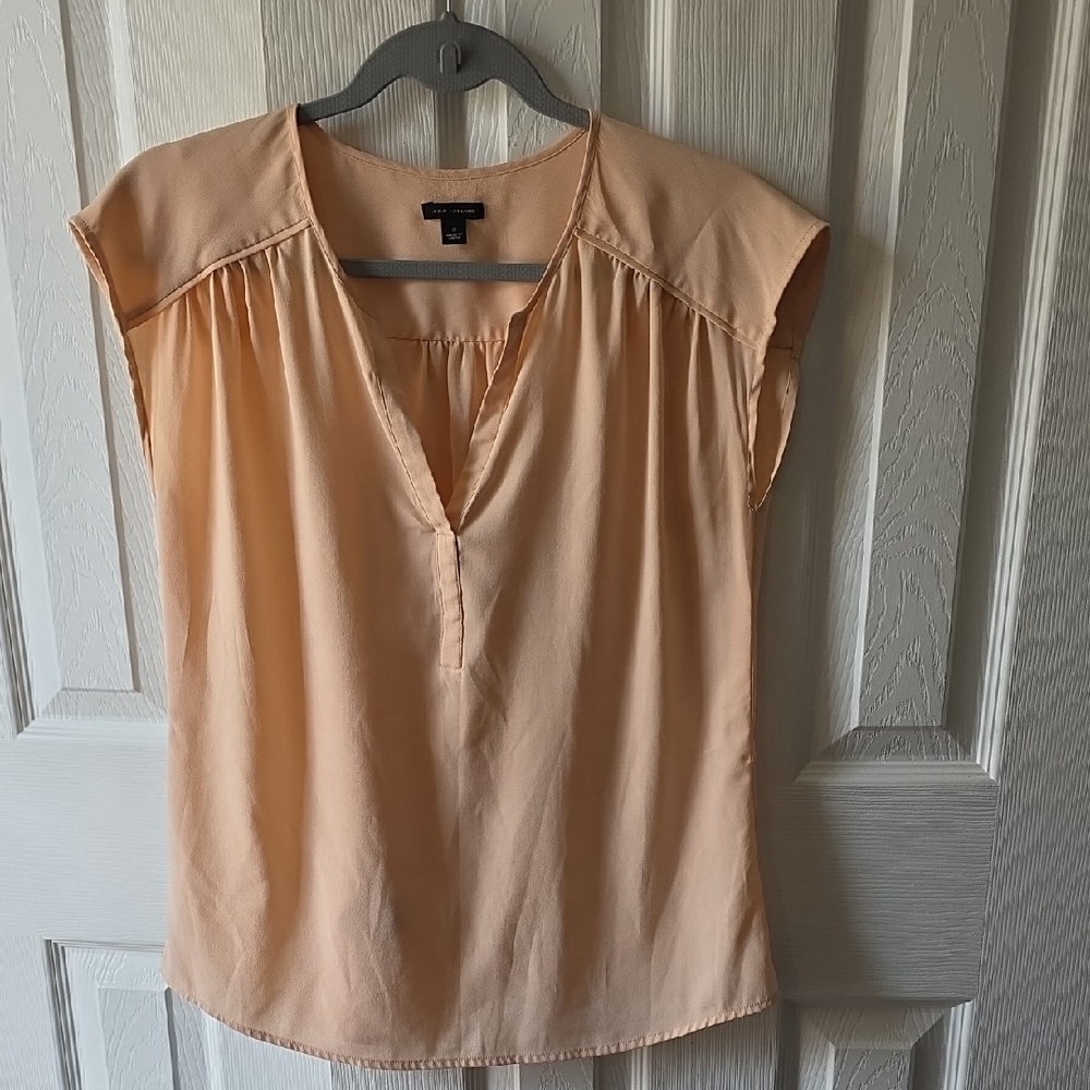 Ann Taylor Apricot Cap Sleeve Blouse
